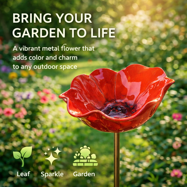 🔥Last Day 55% OFF 🔥 Colorful Metal Flower Stake for Birds, Bees & Butterflies