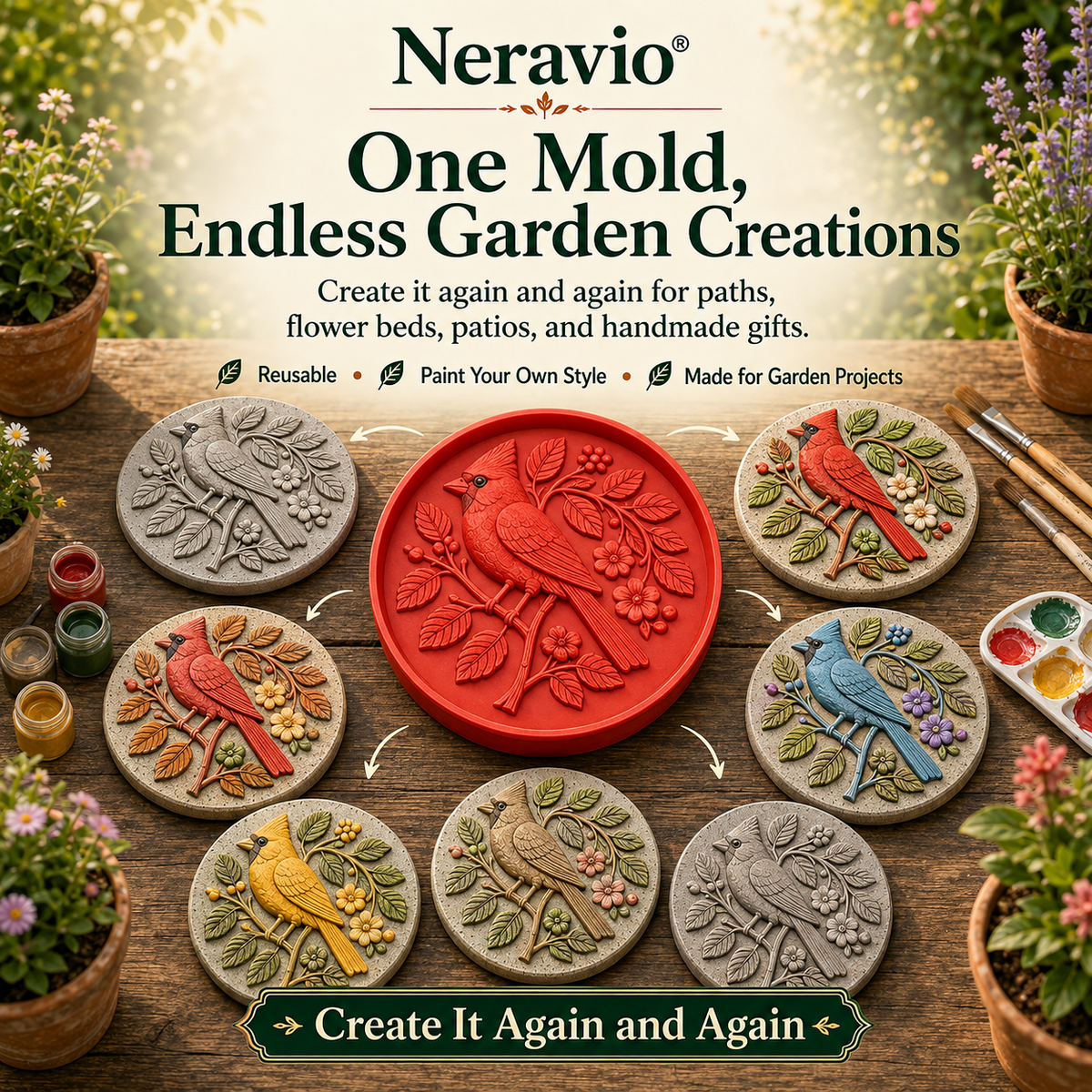 💥 Last-Day Sale - Garden Art Stepping Stone Mold💥